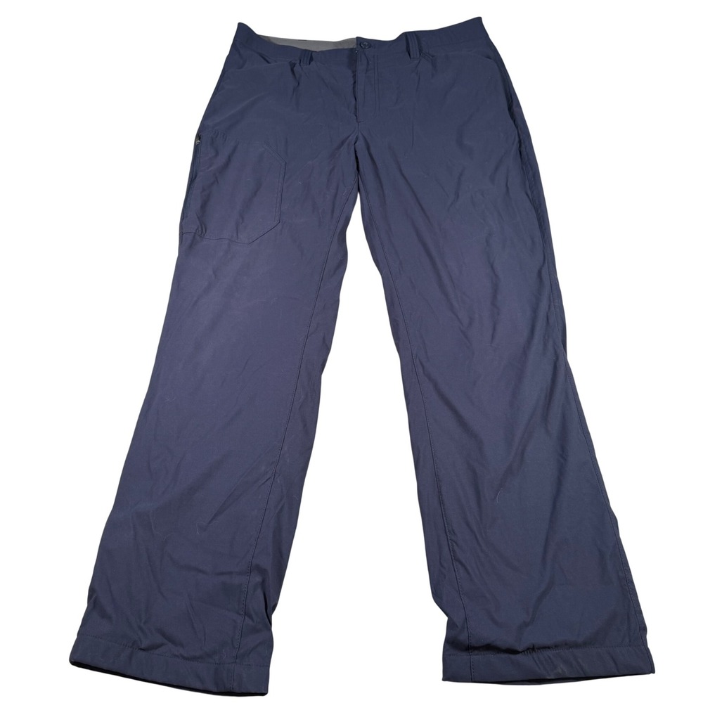 Eddie Bauer Fleece Lined Tech Pants Mens 38x32 Navy Blue Hiking Winter